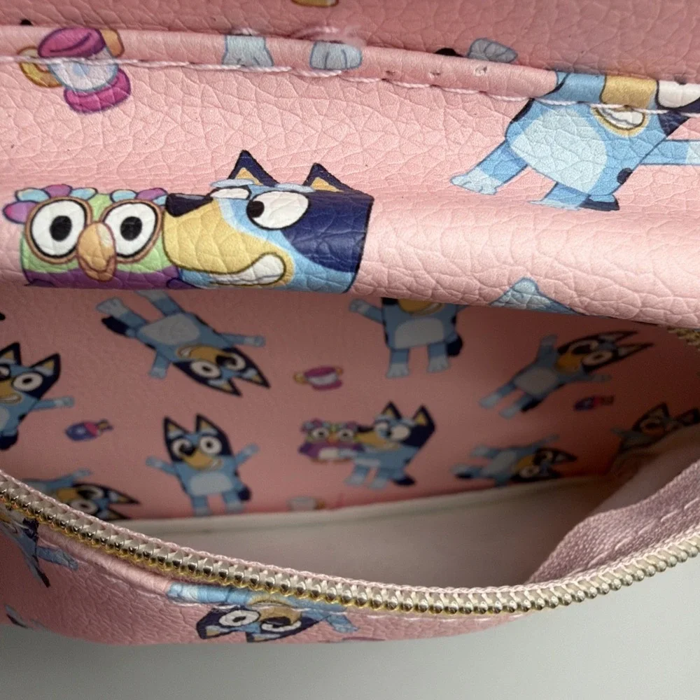 Bluey Kids Mini Pink Backpack With Adjustable Straps and Front Zipper Pocket